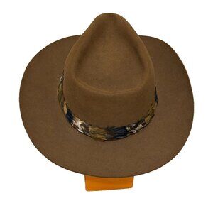 Vtg Resistol Roundup Collection Cowboy Hat Felt Feather Texas Western Size 7 1/4